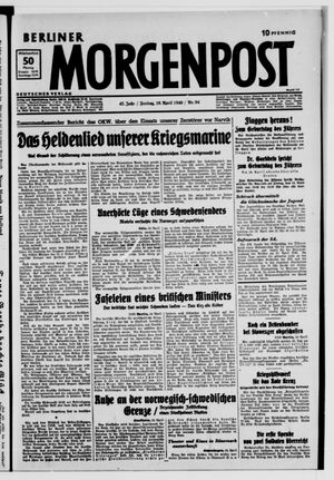 Berliner Morgenpost vom 19.04.1940