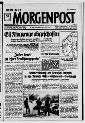 Berliner Morgenpost vom 23.04.1940