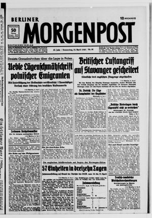 Berliner Morgenpost vom 25.04.1940