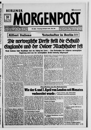 Berliner Morgenpost vom 30.04.1940
