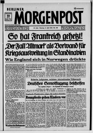 Berliner Morgenpost vom 14.07.1940