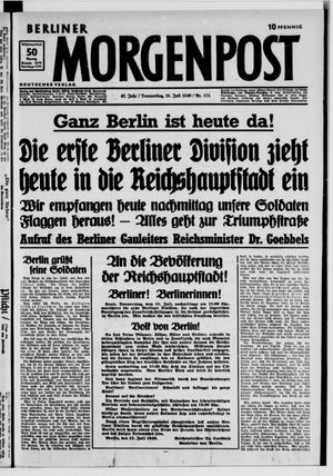 Berliner Morgenpost vom 18.07.1940