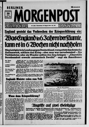 Berliner Morgenpost vom 24.08.1940