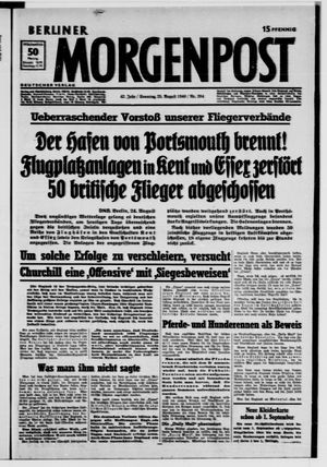 Berliner Morgenpost vom 25.08.1940