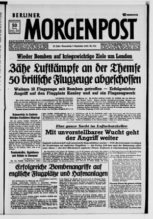 Berliner Morgenpost on Sep 7, 1940