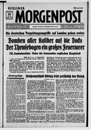 Berliner Morgenpost vom 10.09.1940
