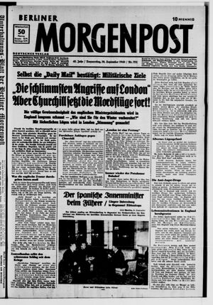 Berliner Morgenpost vom 26.09.1940