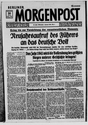 Berliner Morgenpost vom 01.01.1941