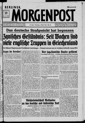 Berliner Morgenpost vom 08.04.1941