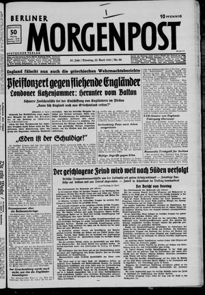 Berliner Morgenpost vom 22.04.1941