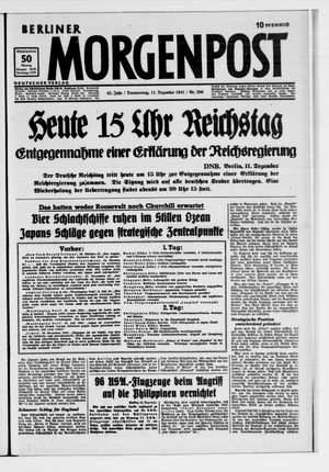 Berliner Morgenpost vom 11.12.1941