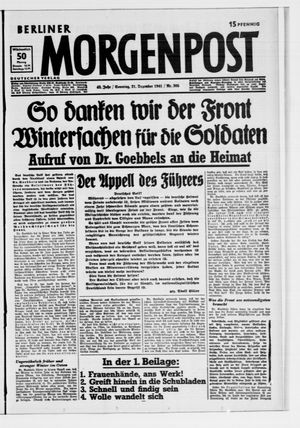 Berliner Morgenpost vom 21.12.1941