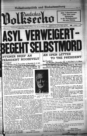 Deutsches Volksecho vom 13.11.1937