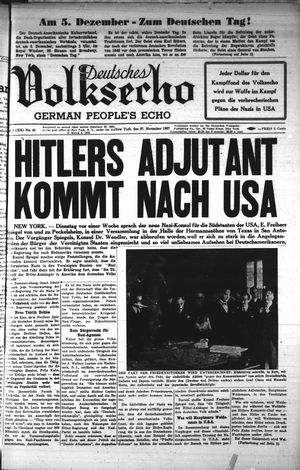 Deutsches Volksecho vom 27.11.1937