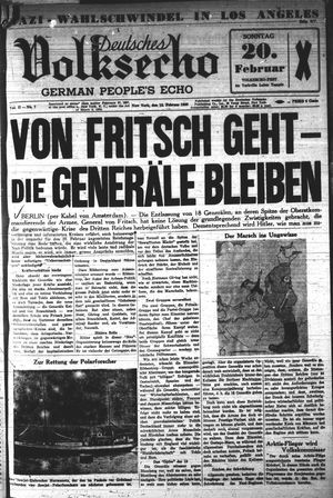 Deutsches Volksecho vom 12.02.1938