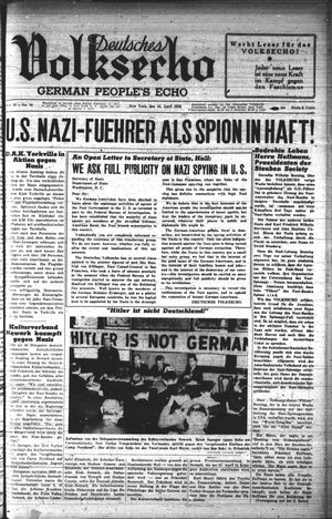 Deutsches Volksecho vom 16.04.1938