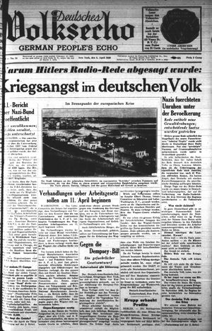 Deutsches Volksecho vom 08.04.1939