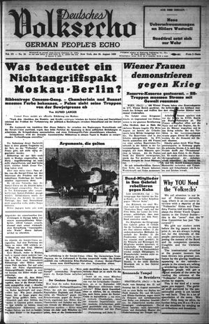 Deutsches Volksecho vom 26.08.1939