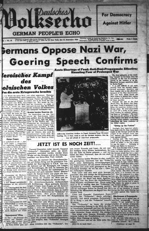 Deutsches Volksecho vom 16.09.1939