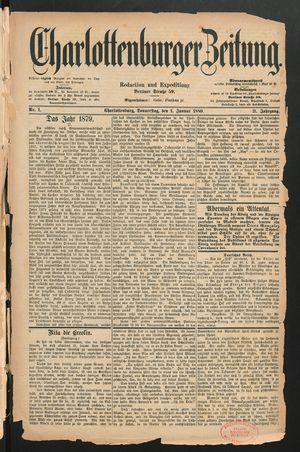 Charlottenburger Zeitung on Jan 1, 1880