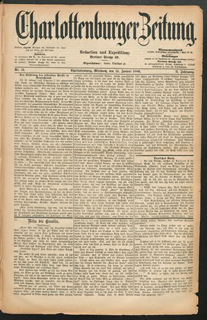 Charlottenburger Zeitung vom 14.01.1880