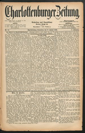 Charlottenburger Zeitung vom 17.01.1880