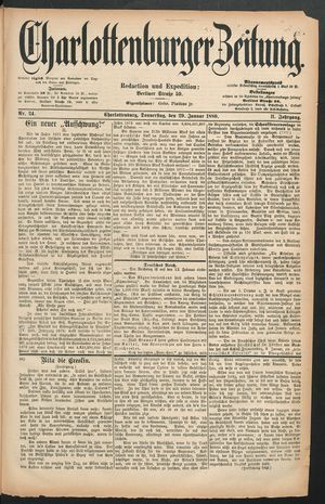Charlottenburger Zeitung vom 29.01.1880