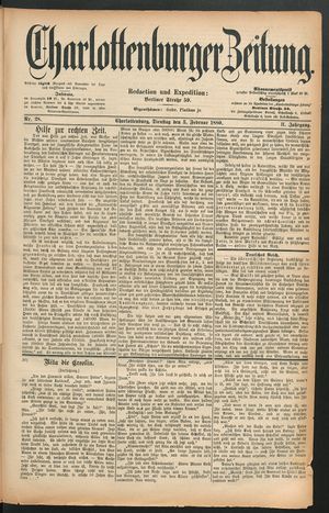 Charlottenburger Zeitung vom 03.02.1880