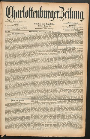 Charlottenburger Zeitung vom 12.02.1880