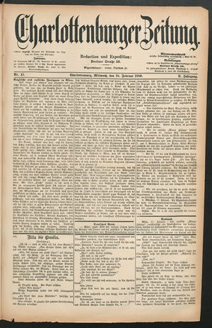 Charlottenburger Zeitung vom 18.02.1880