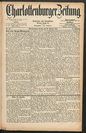 Charlottenburger Zeitung on Feb 20, 1880