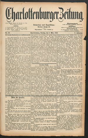 Charlottenburger Zeitung vom 02.03.1880