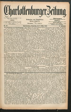 Charlottenburger Zeitung vom 11.03.1880
