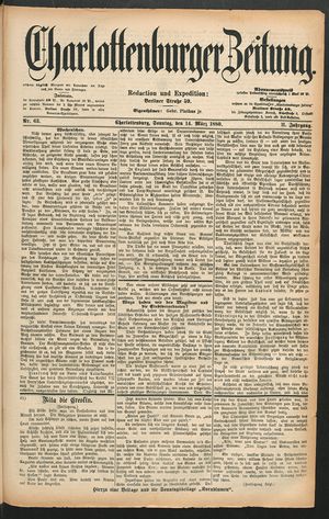 Charlottenburger Zeitung vom 14.03.1880