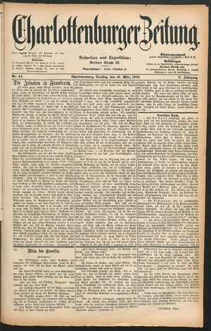 Charlottenburger Zeitung vom 16.03.1880