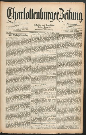 Charlottenburger Zeitung vom 18.03.1880