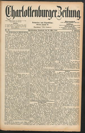 Charlottenburger Zeitung vom 20.03.1880