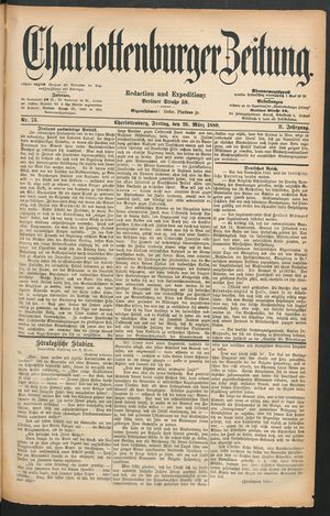 Charlottenburger Zeitung vom 26.03.1880