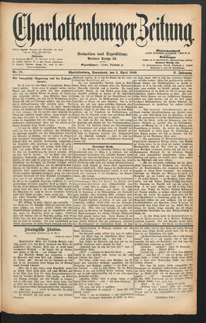 Charlottenburger Zeitung on Apr 3, 1880