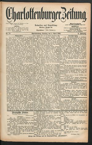 Charlottenburger Zeitung vom 04.04.1880