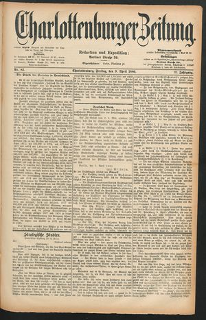Charlottenburger Zeitung vom 09.04.1880