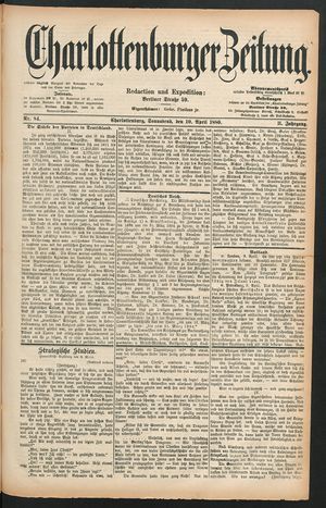 Charlottenburger Zeitung vom 10.04.1880