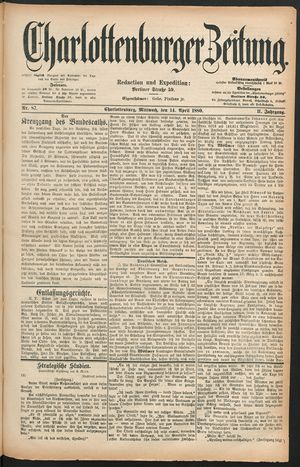 Charlottenburger Zeitung vom 14.04.1880
