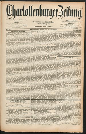 Charlottenburger Zeitung vom 16.04.1880