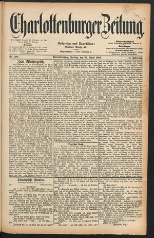 Charlottenburger Zeitung vom 30.04.1880