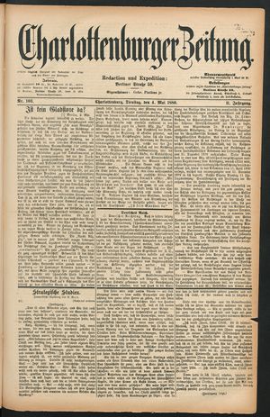 Charlottenburger Zeitung on May 4, 1880