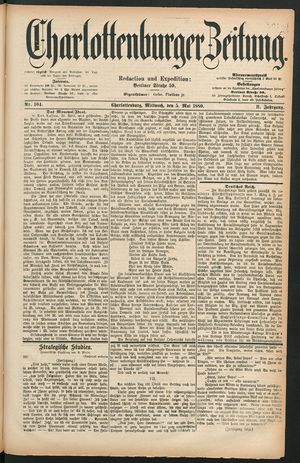 Charlottenburger Zeitung on May 5, 1880