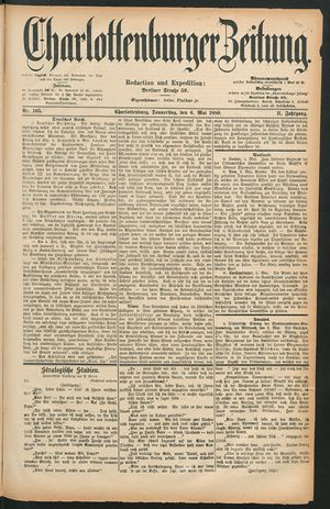 Charlottenburger Zeitung vom 06.05.1880