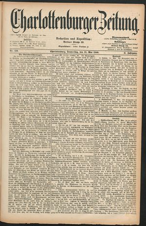 Charlottenburger Zeitung on May 13, 1880