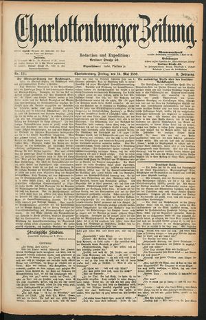 Charlottenburger Zeitung vom 14.05.1880